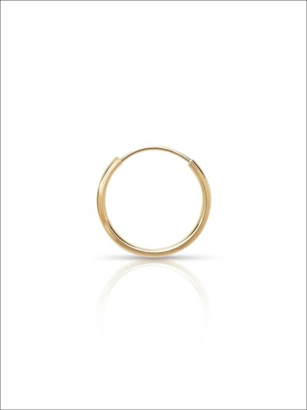 14k White Gold Endless Hoop Earring 1.0mm Single 12mm